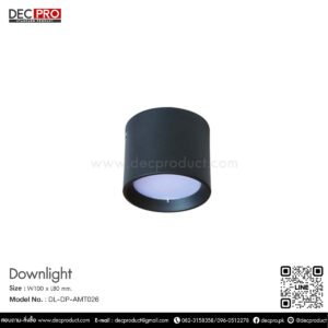 โคมไฟดาวไลท์หน้ากลม สีดำ LED 7W