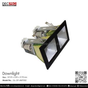 โคมไฟดาวไลท์ คู่หน้าเหลี่ยม สีดำ E27