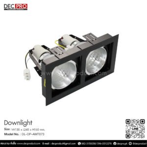 โคมไฟดาวไลท์ คู่ หน้าเหลี่ยม สีดำ E27