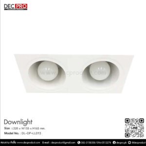 โคมไฟดาวไลท์หน้าเหลี่ยม คู่ สีขาว E90